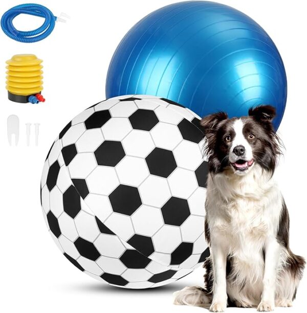 Herding Ball for Dogs 22"- Giant Dog Herding Balls for Australian Shepherd,Cattle,Border Collie Medium Large Dogs, Durable Oxford Soccer Cover with Straps Dog Ball Toy for Outdoor Chase/Train/Exercise
